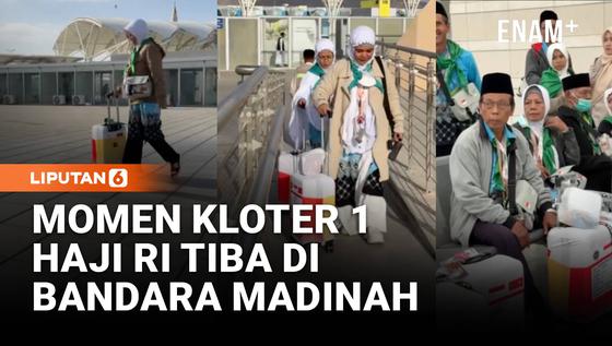 Momen Jemaah Haji Indonesia Kloter 1 Mendarat di Madinah