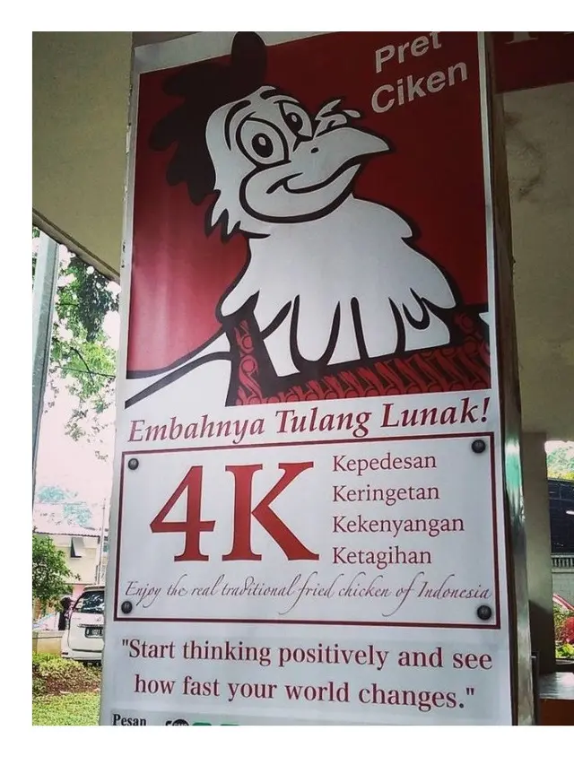 6 Tulisan Lucu di Gerobak 'Fried Chicken' Ini Bikin Pembeli Tepuk Jidat