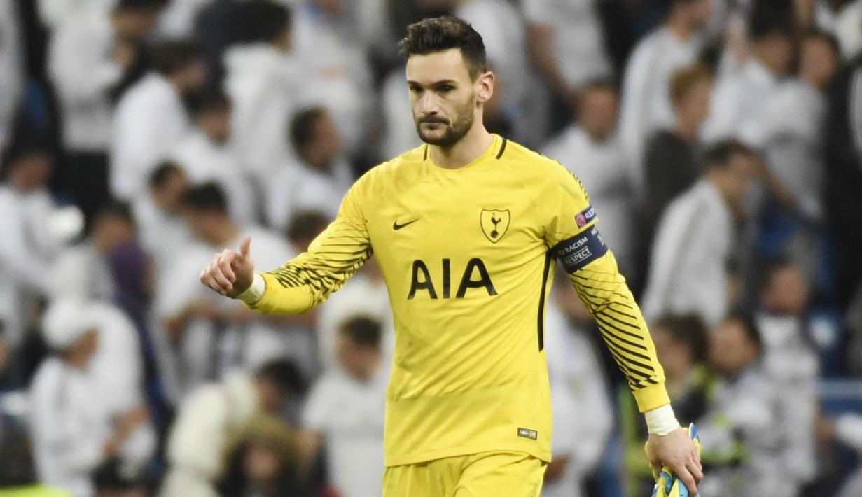 Penjaga Gawang Tottenham Hotspur, Hugo Lloris menjadi pengawal terakhir pertahanan Spurs saat melakoni laga Derbi London Utara, Sabtu (10/2/2018) (AFP/Gabriel  Buoys)