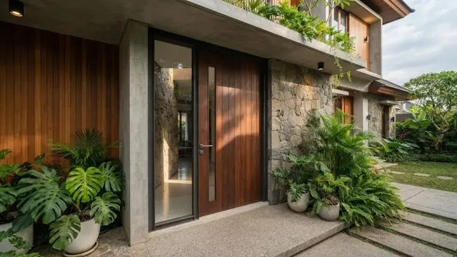 Pintu Depan Rumah dengan Kaca