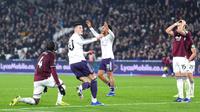 West Ham memecah kebuntuan melalui Tomas Soucek pada menit ke-50, sebelum Manchester United membalas lewat Benjamin Sesko di menit ke-90+6. (Adam Davy/PA via AP)