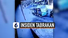 MENYALIP DI TIKUNGAN, MOBIL TABRAK TUKANG SIOMAY HINGGA ANGKOT