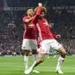 Marouane Fellaini rayakan gol ke gawang Celta Vigo (Miguel RIOPA / AFP)