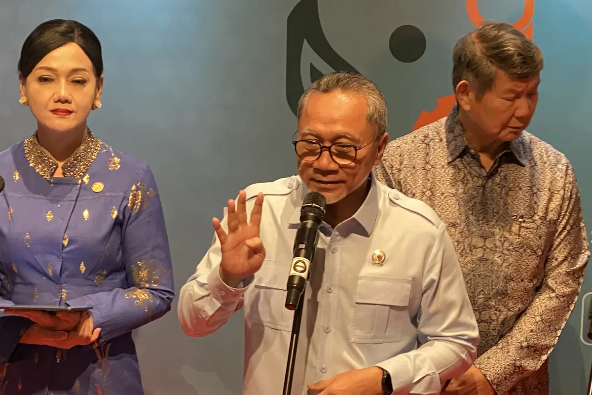 Menteri Koordinator Bidang Pangan Zulkifli Hasan dalam konferensi pers peluncuran SRUK, di Jakarta Theater, Kamis (9/7/2026). (Liiputan6.com/Christian)