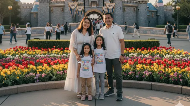 Prompt AI Foto Keluarga Liburan di Disneyland