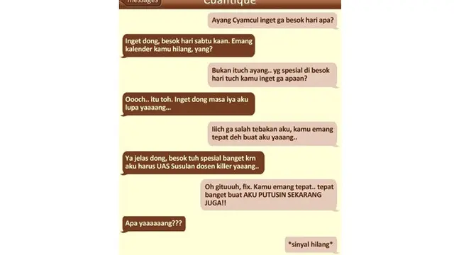 6 Chat Mutusin Pacar Ini Tega Sekaligus Bikin Geregetan