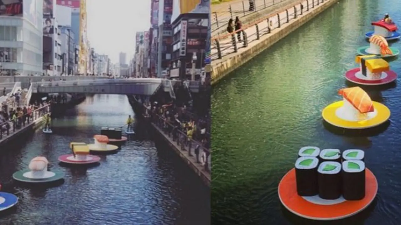 Festival Ini Tampilkan Sushi dan Sashimi Raksasa di Sungai Osaka