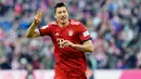 5. Robert Lewandowski (Bayern Munchen) – Pria asal Polandia ini mendapat 1,33 juta euro per bulan di Bayern. Tetapi gajinya masih terlalu kecil jika dibandingkan dengan striker di liga top Eropa lainnya. (AFP/Tobiaz Schwarz)