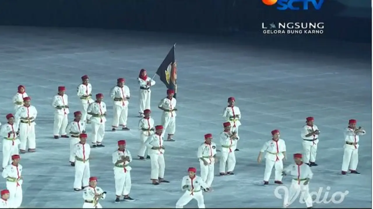 Di Tengah Hujan, 100 Pesilat Buka Closing Ceremony Asian Games 2018