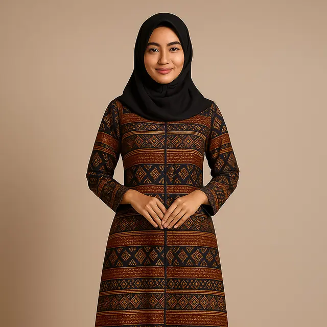 Referensi Gamis Batik Terbaru untuk Tampil Stylish/Ilustrasi Gambar AI