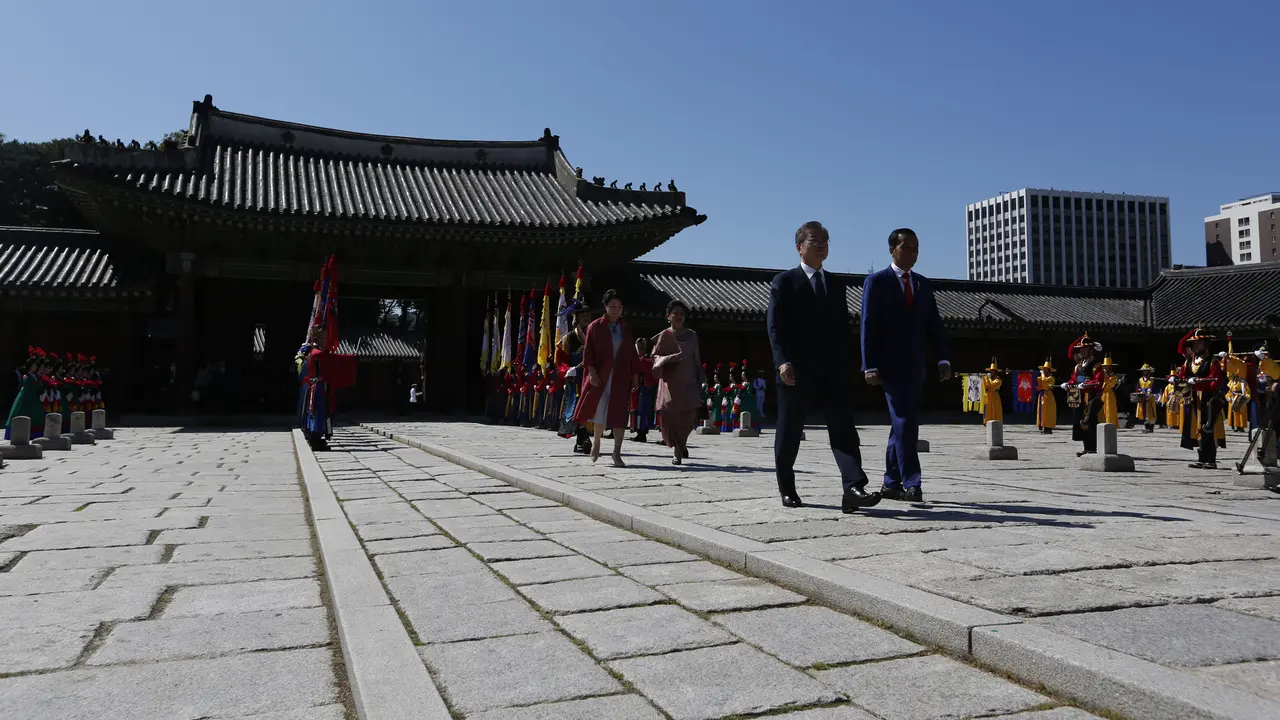 Upacara Penyambutan Presiden Jokowi di Korea Selatan