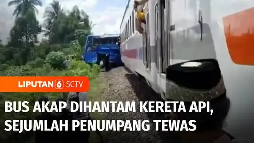 VIDEO: Bus AKAP Dihantam Kereta Api di Ogan Komering, Satu Penumpang Tewas