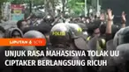 Unjuk rasa menolak Undang-Undang Cipta Kerja di Semarang, berlangsung ricuh. Polisi sampai lepaskan tembakan gas air mata untuk membubarkan aksi mahasiswa.
