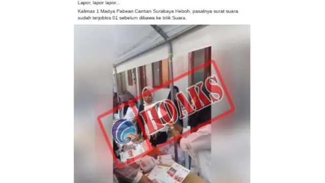 Surat Suara di Surabaya Sudah Tercoblos untuk Paslon 01