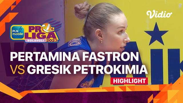 Berita video highlights laga Final Four PLN Mobile Proliga 2023 kategori putri antara Jakarta Pertamina Fastron melawan Gresik Petrokimia Pupuk Indonesia, Jumat (24/2/2023) sore hari WIB.