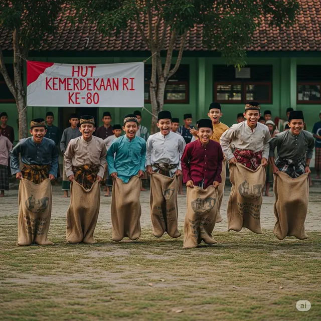Lomba 17 Agustus di Pesantren
