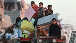 Israel kembali mengeluarkan perintah evakuasi massal untuk beberapa bagian kota dan Rafah, di Jalur Gaza Selatan. (Bashar TALEB/AFP)