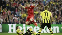 Final Liga Champions 2012/2013 yang mempertemukan dua raksasa Jerman, Bayern Munchen dan Borussia Dortmund. (AFP PHOTO / ADRIAN DENNISADRIAN DENNIS / AFP)