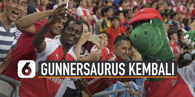 VIDEO: Hore! Arsenal Panggil Lagi Gunnersaurus ke Emirates Stadium