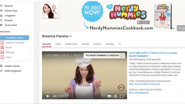 Artis YouTube Rosanna Pansino