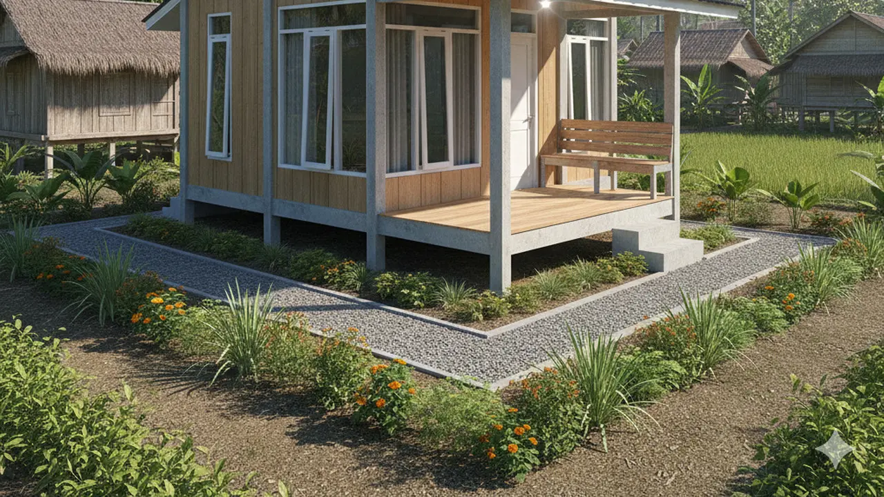 Model Rumah Kecil di Desa Tapi Bebas Ular