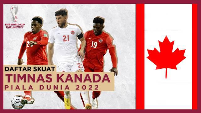 Berita Motion grafis skuat final Timnas Kanada di ajang Piala Dunia 2022. Dua bintang muda Alphonso Davies dan Jonathan David menjadi andalan tim berjuluk Les Rouges.