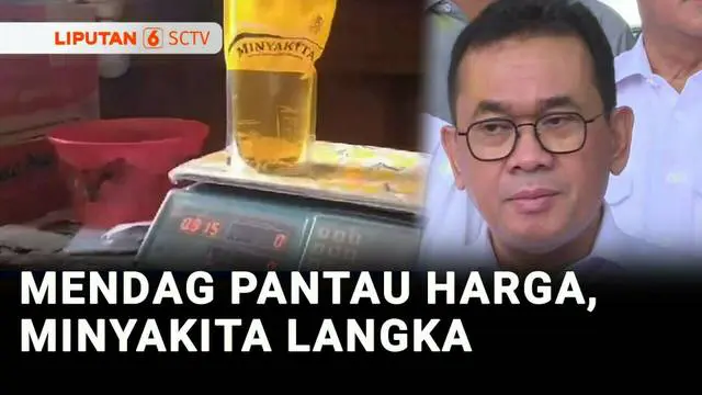 Menteri Perdagangan, Budi Santoso, meninjau Pasar Ciracas, Jakarta Timur, untuk memantau harga bahan kebutuhan pokok menjelang lebaran. Di pasar tradisional Karawang, Jawa Barat, pedagang mengeluh langkanya Minyakita 1 liter.