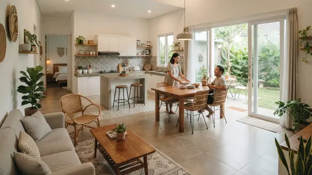Desain Rumah Type 60 dengan Ruang Terbuka