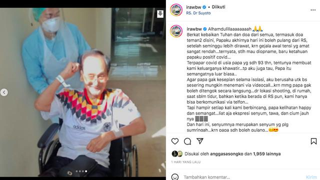 Ira Wibowo Umumkan Sang Ayah Sembuh dari Covid-19 Usai Terpapar di Usia 93 Tahun. (instagram.com/irawbw)