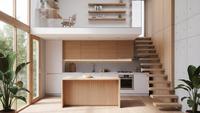 7 Model Rumah Kecil Tapi Luas dengan Loft di Atas Dapur yang Fungsional, Solusi Cerdas Hunian Modern 2025