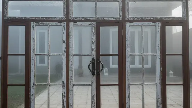 Model Pagar Rumah Ramah Lingkungan dari Kayu Daur Ulang Modern. AI
