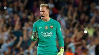 Kiper Barcelona Marc-Andre ter Stegen tampil saat melawan Atletico Madrid di Camp Nou, Barcelona, 21 September 2016. (AFP/Pau Barrena)