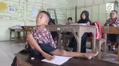 Meski menyandang difabilitas, Tegar Alamin tetap menjalani sekolah normal