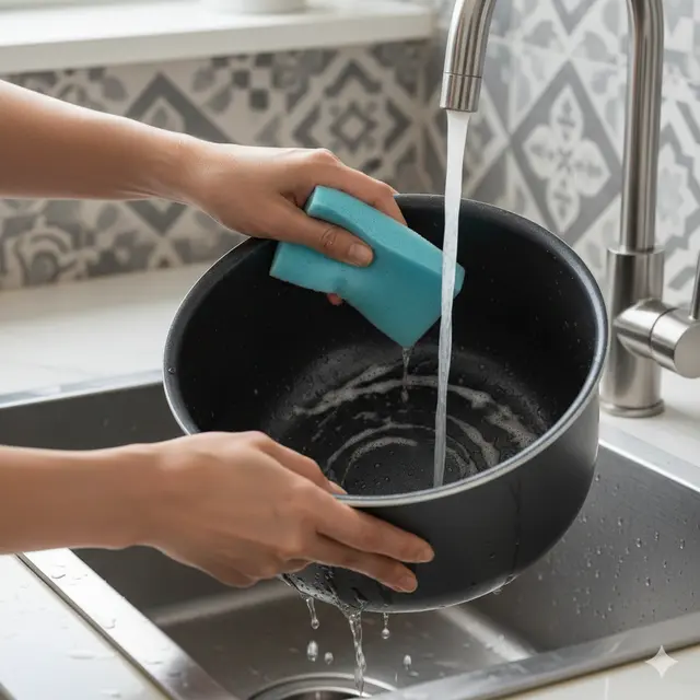 Cara Membersihkan Panci Rice Cooker (Foto: Gemini AI)