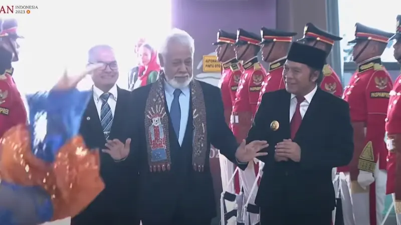 PM Timor Leste Xanana Gusmao Ikut Joget Saat Disambut Tarian Khas Betawi di KTT ASEAN 2023