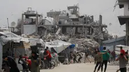 Militer Israel terus meningkatkan intensitas serangannya di seluruh wilayah Gaza sejak Rabu 14 Mei 2025. (Bashar TALEB/AFP)