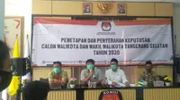 KPU Tangerang Selatan Menetapkan 3 Pasangan Calon Maju di Pilkada 2020. (Foto: Liputan6.com/Pramita Tristiawati).