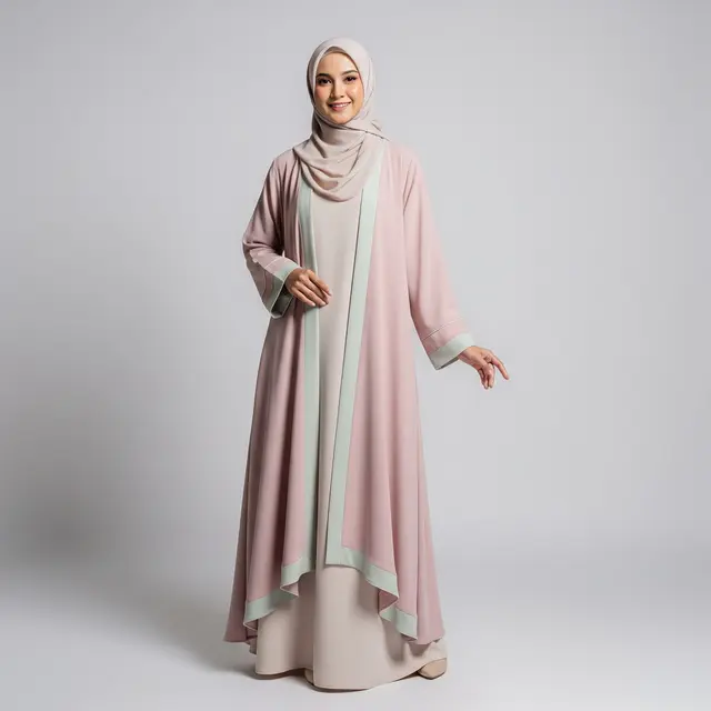 9 Model Gamis Abaya Outer 2 in 1 untuk Lebaran 2026, Tampil Modis dan Praktis