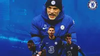 Chelsea - Thomas Tuchel, Antonio Rudiger, Jorginho, Kai Havertz (Bola.com/Adreanus Titus)