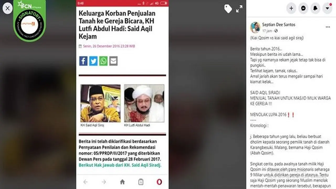 Gambar Tangkapan Layar Berita tentang Ketum PBNU Said Aqil Siradj