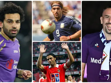 Bintang Bayern Munchen, Franck Ribery, resmi bergabung dengan Fiorentina, pemain sayap ini menjadi salah satu bintang top yang menorehkan namanya bersama skuat La Viola. Berikut Franck Ribery dan 6 bintang top lainnya yang pernah membela Fiorentina. (Kolase foto AFP)
