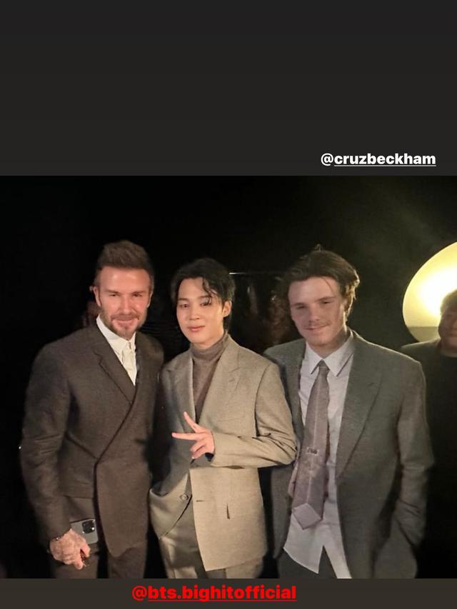 Jimin dan J-Hope BTS Tampil Memukau Hadiri Dior Menswear Show di Paris, Foto Bareng David Beckham