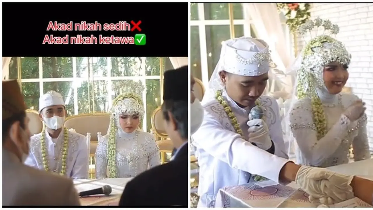 Mempelai Wanita Ini Berusaha Tahan Tawa saat Ijab Kabul, Bikin Geleng Kepala