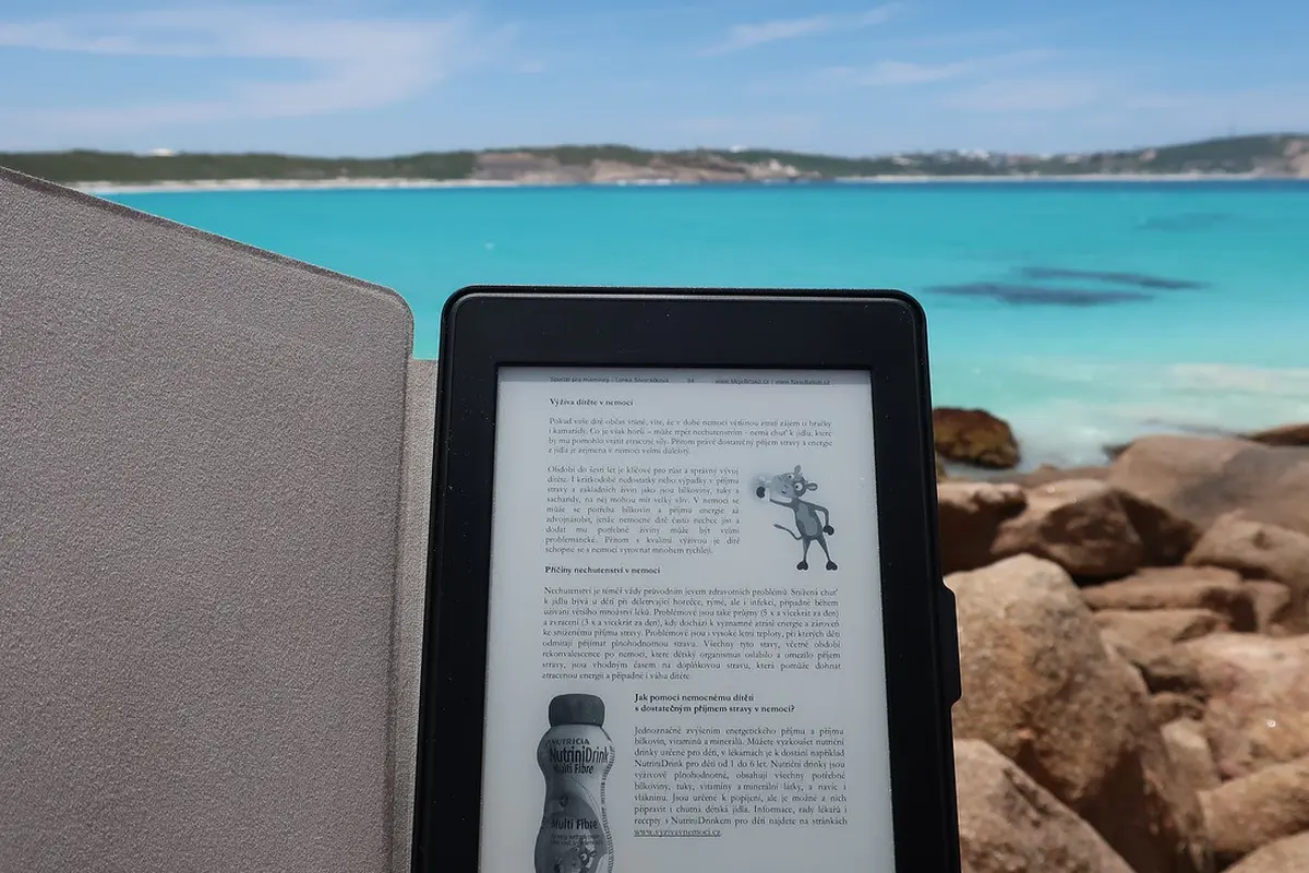 Ilustrasi ebook, pdf di Kindle Reader