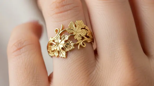 Cincin Model Daun Anggur yang Cantik dan Estetik