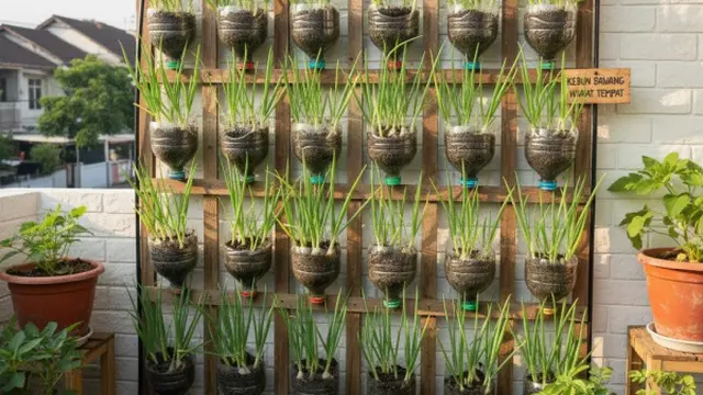 Kebun Daun Bawang dari Botol Plastik Bekas (Image by Gemini AI)