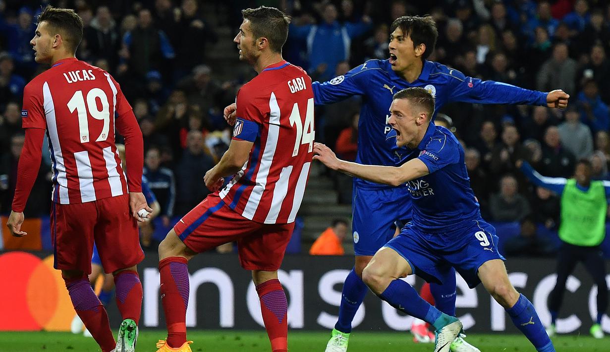 7. Jamie Vardy (Leicester) - 5 Gol (2 Penalti). (AFP/Ben Stansall)