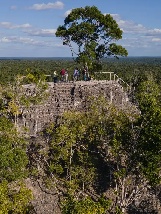 <p>Pemandangan udara areal Piramida La Danta di situs arkeologi El Mirador, San Adres, Guatemala, 17 Januari 2023. Salah satu piramida terbesar di dunia tersebut ditemukan di antara hutan yang luas Guatemala berkat bantuan teknologi. (Carlos ALONZO/AFP)</p>