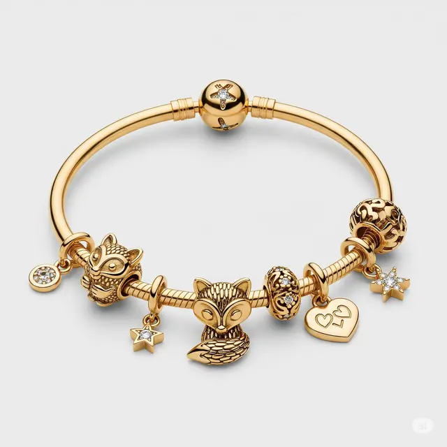 6 Model Gelang Pandora Emas Terbaru 2025 dengan Berbagai Tema Charm