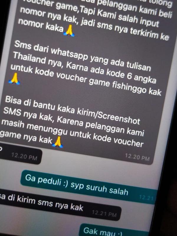 Chat modus penipuan melalui WhatsApp (Sumber: Twitter/EdiMahaMG)